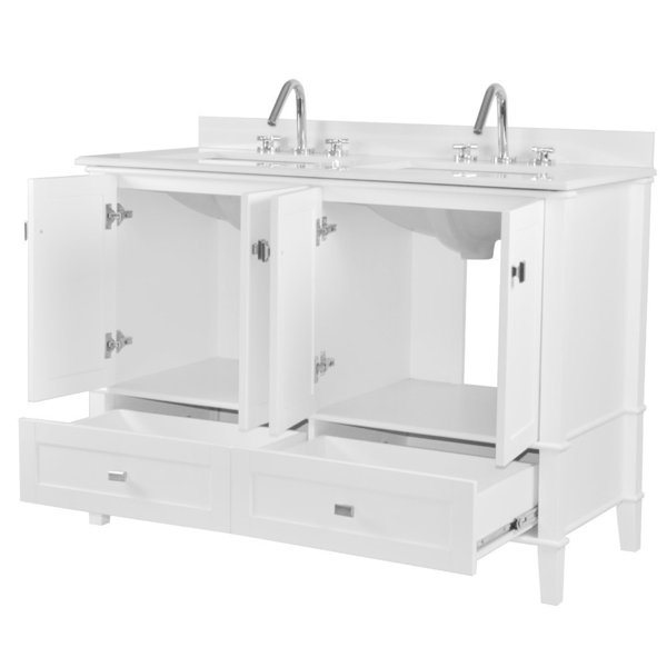 Lark Manor Akshayan 49” Double Vanity Set With Quartz Top and Mirrors